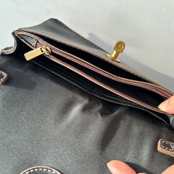 Fossil Women's Ainsley Black Leather Wallet Shoulder Bag Mini Bag Purse - Picture 11 of 16